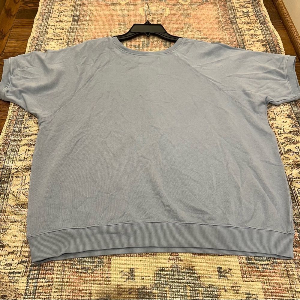 NWOT ban.do “Mom I'm Fine” Short Sleeve Light Blue Sweatshirt XXL - Picture 4 of 7